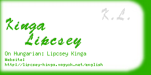 kinga lipcsey business card